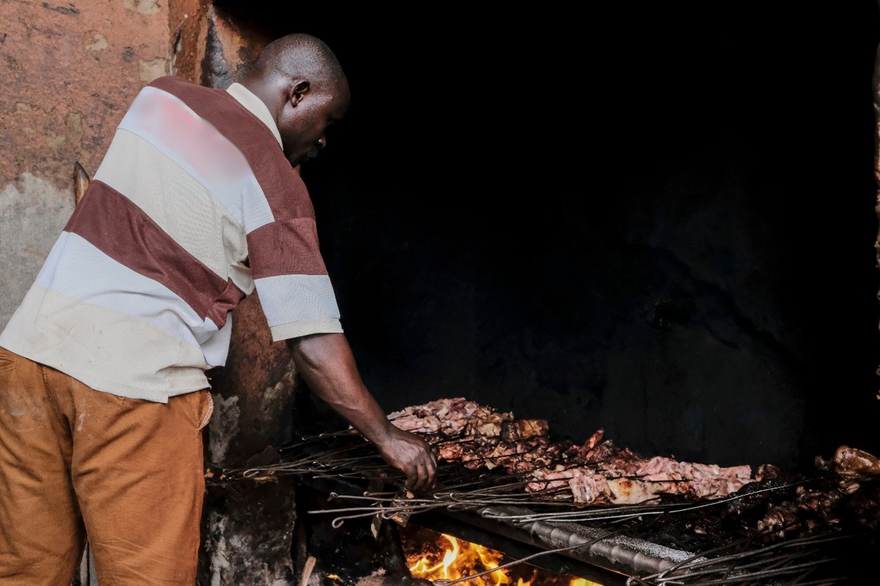 A pork joint in Kampala, Uganda in February 2020 (photo credit: ILRI/ K. Dhanji - for the More Pork project of the CGIAR Research Program on Livestock).