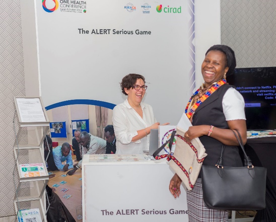 The Alert serious game marketplace stall at the conference (photo ccredits: Alex Caron/CIRAD